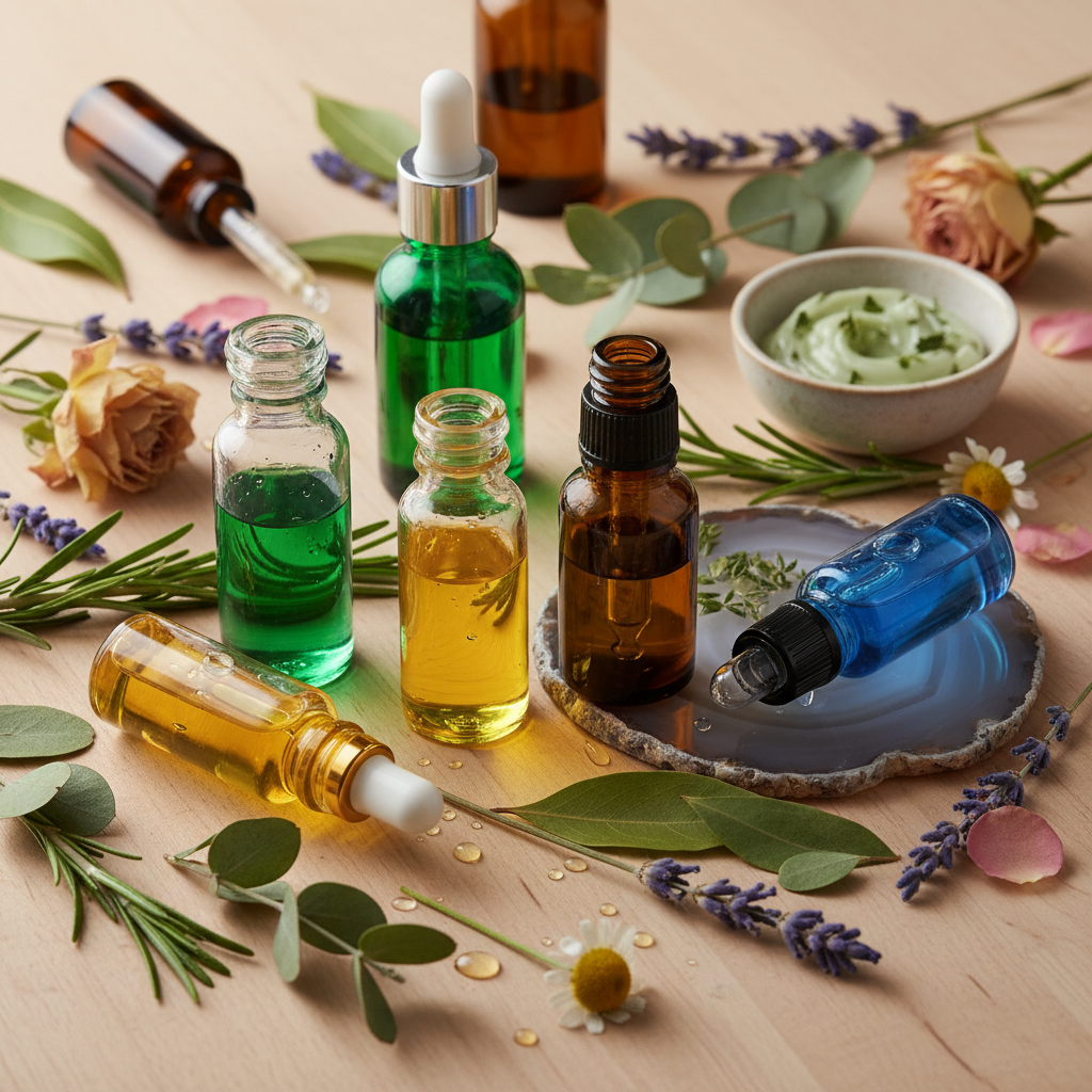 Textura de aceites esenciales y plantas